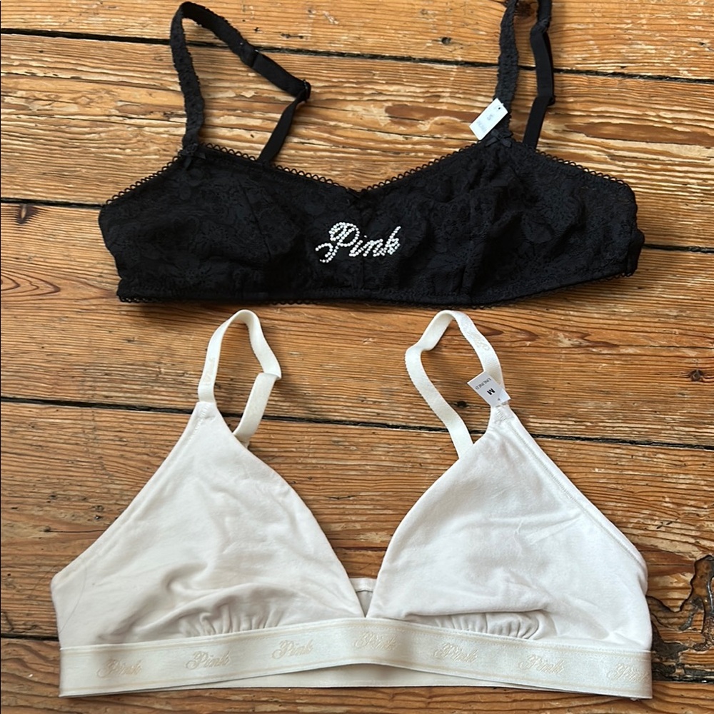 PINK Victoria's Secret Black and White Bras Intimates NWT